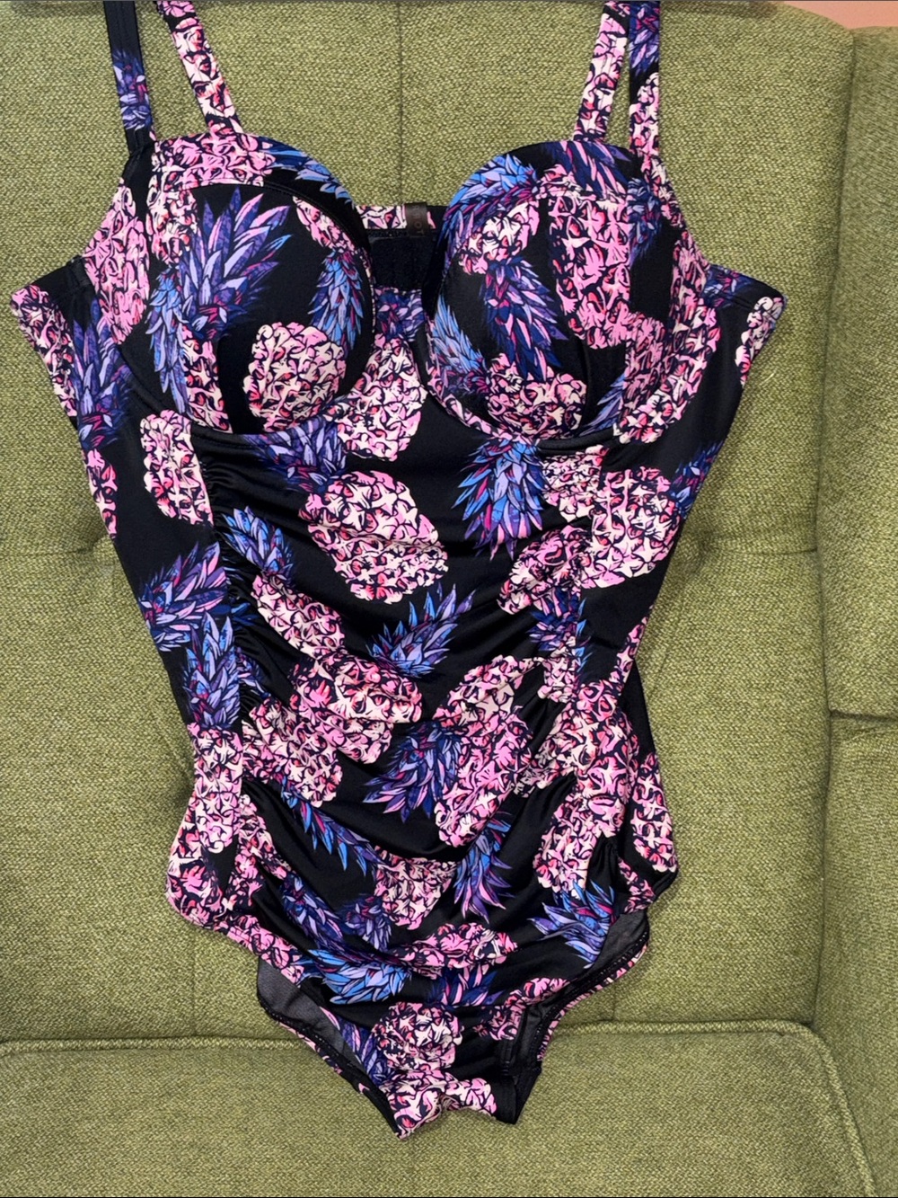 torrid Black Swimwear with Pink & Blue Tropical Trim